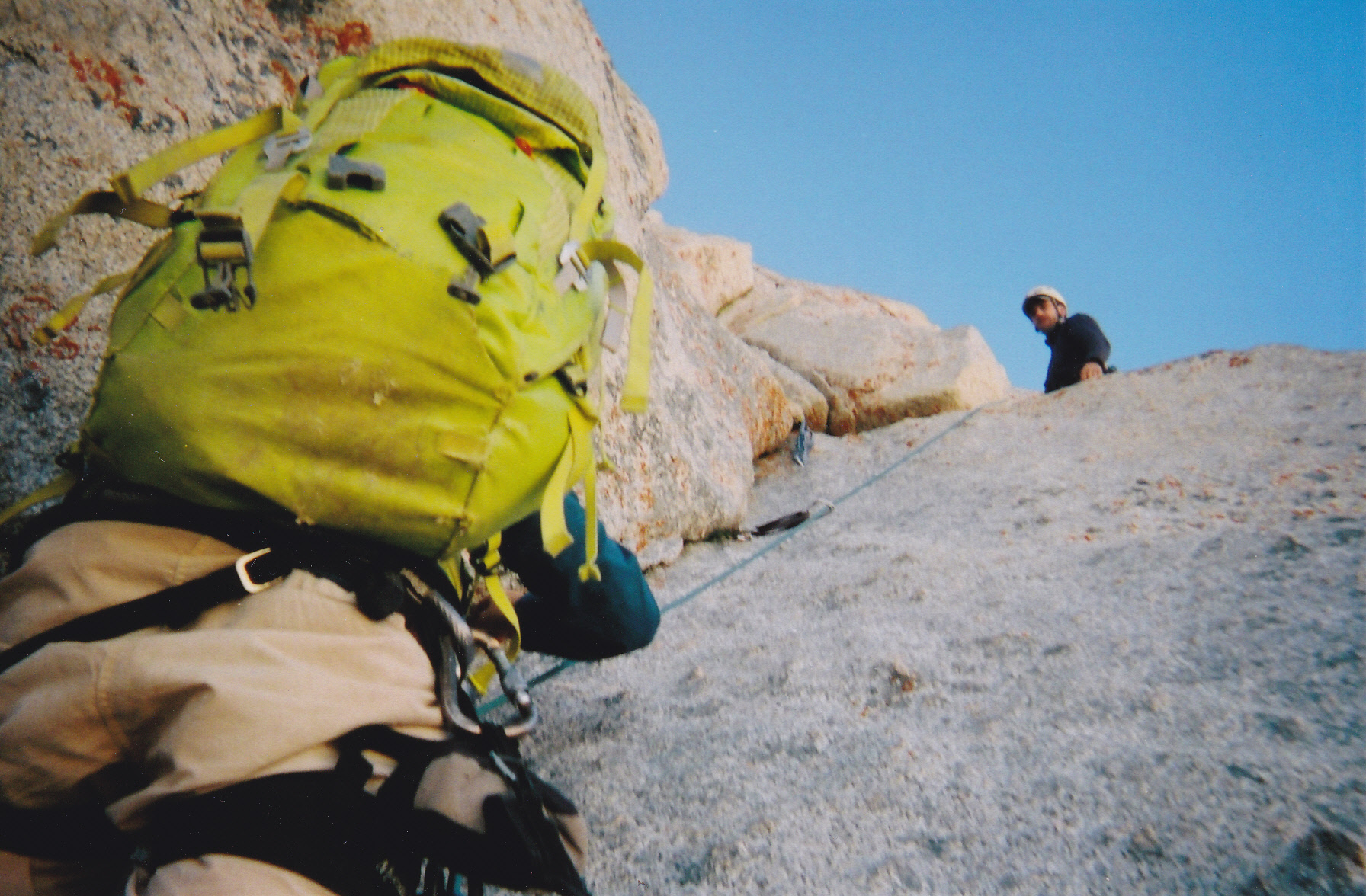 crux layback crack above our bivy sites