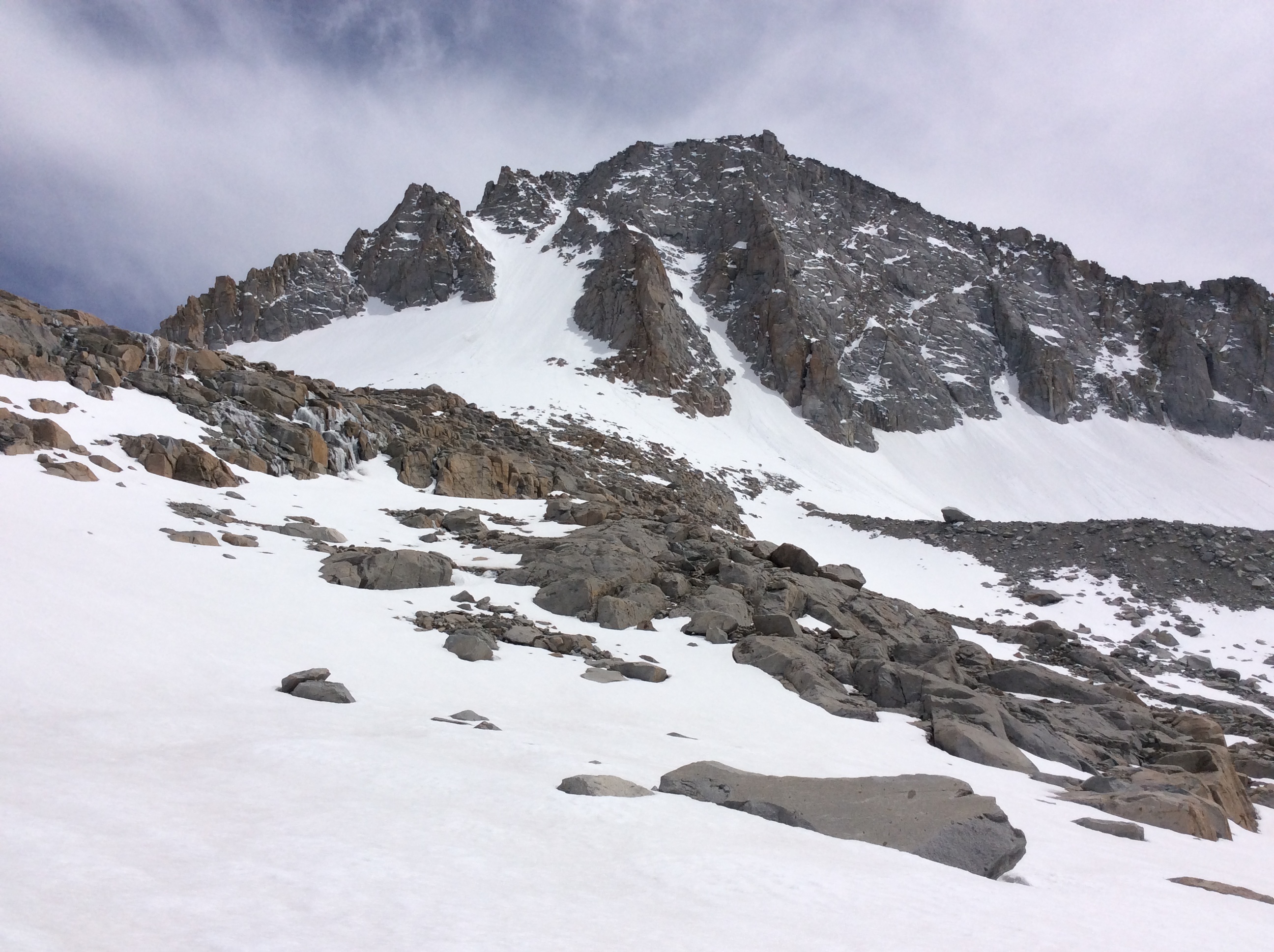 the North Face of Mt Darwin starts to take shape