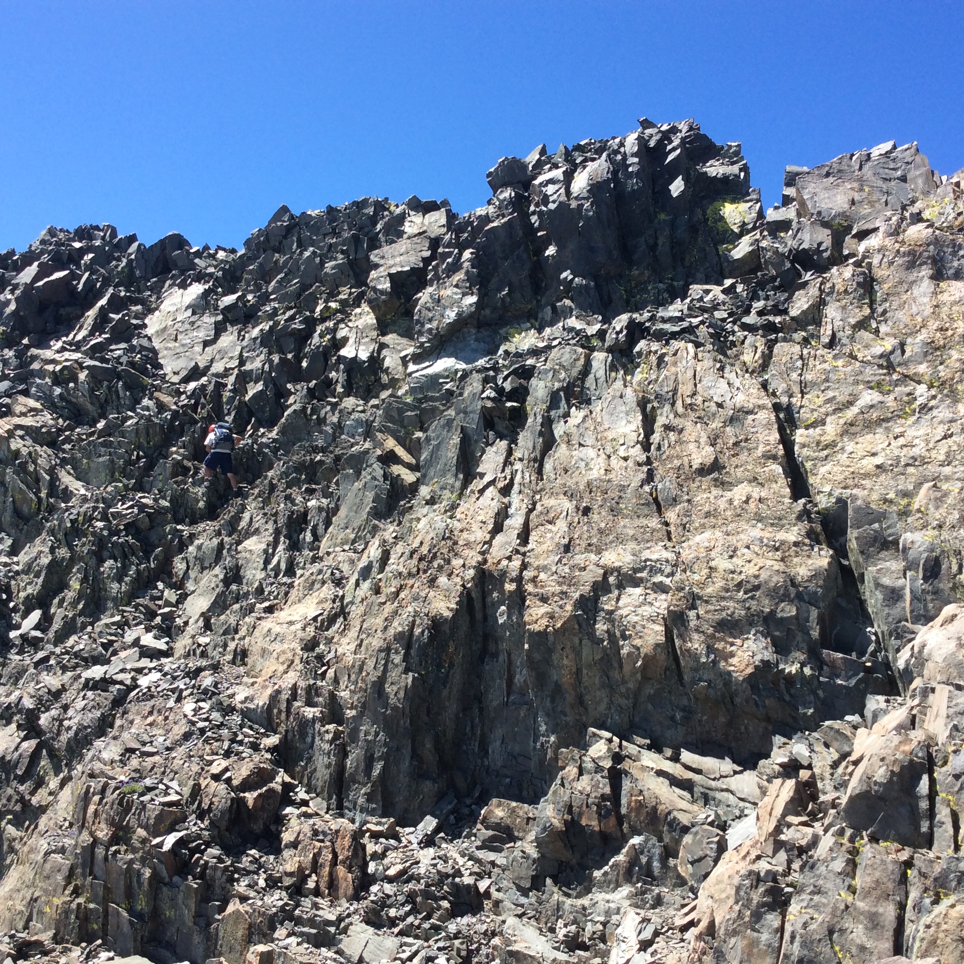 Eric traverses near the summit of Charybdis