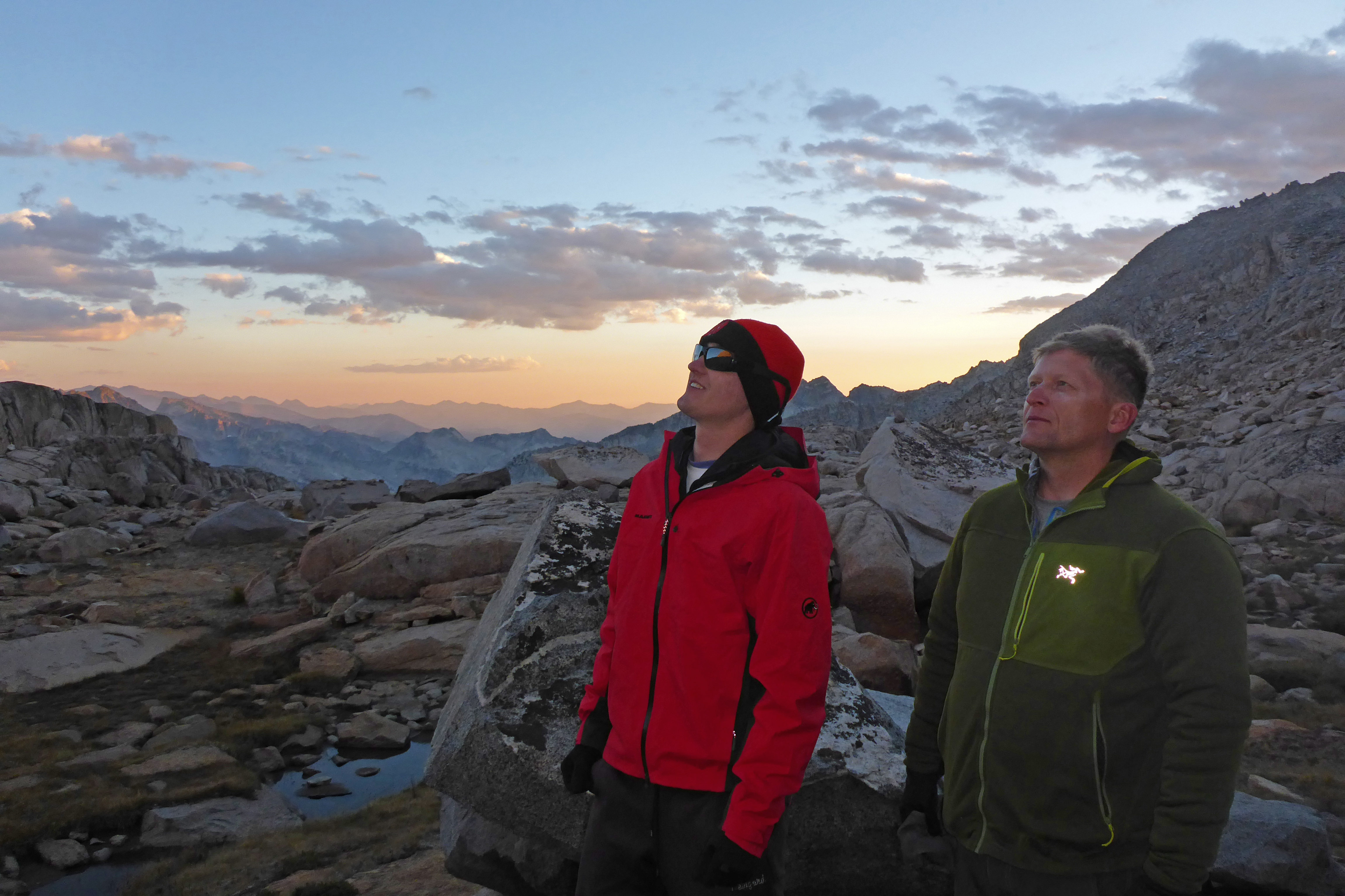 Craig and I enjoy the sunset at camp